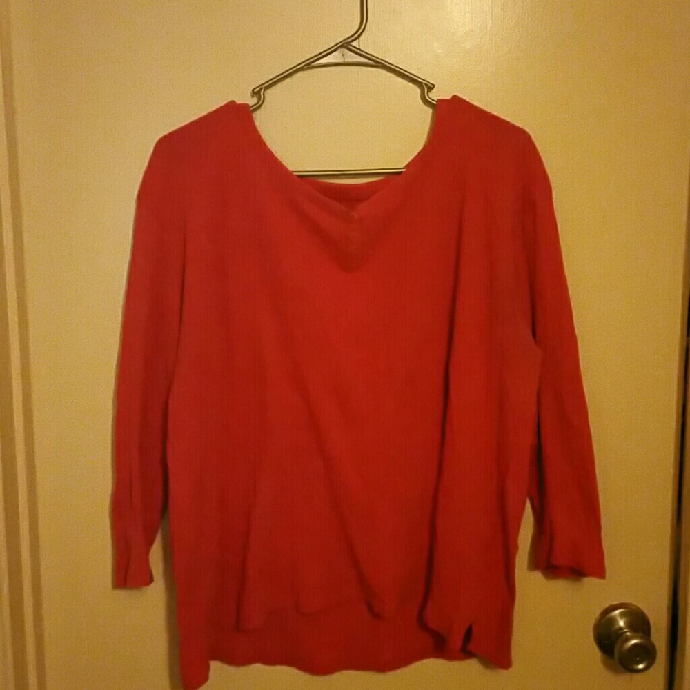 Women's XL Salmon Colored 3/4 Sleeve Blouse